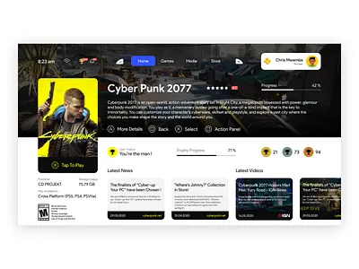PlayStation 5 User Interface Concept animation design minimal playstation 5 ps4 ui ux web