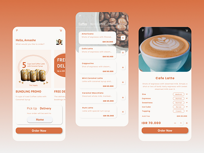 Coffee Shop Mobile Apps app design apps design cafe coffee coffeeshop design iphone mobile mobile app design order ui ui design uidesign
