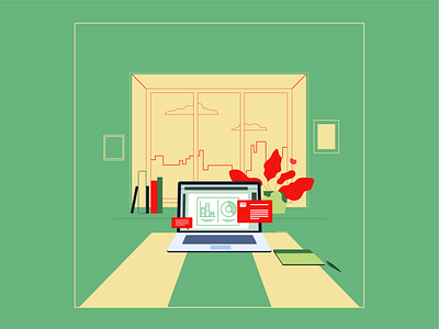 StayHome | S1:E1 clean flat illustration landscape lines minimal