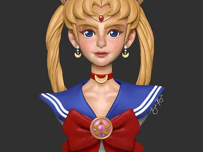 Sailor Moon 3d 3d designer 3dcharacter artph bahrain design dribble graphic designer graphics philippines riyah baylon sailor moon sailormoonredraw
