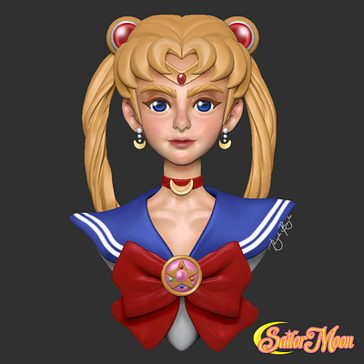 Sailor Moon 3d 3d designer 3dcharacter artph bahrain design dribble graphic designer graphics philippines riyah baylon sailor moon sailormoonredraw