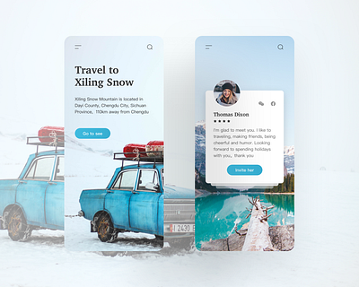 Meet Snow Mountain Travel app logo ui web 上海 应用