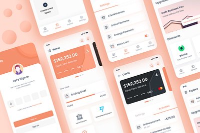 Digital Mobile Banking App app application bank bank card banking app design easy banking financial app illustration ios mobile app design mobile banking app money onboarding ui payment typography ui ui design ux wallet