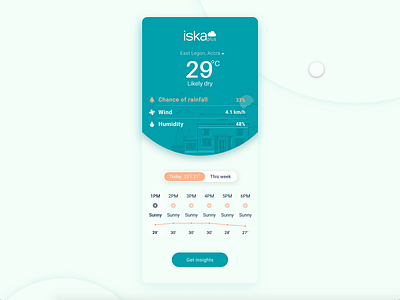 Weather app for Iska Plus 2d 2d design 2danimation adobe xd after effects brand branding clean creative flat flat illustration graphic design green illustrator interfce logo minimal ui uiux vector