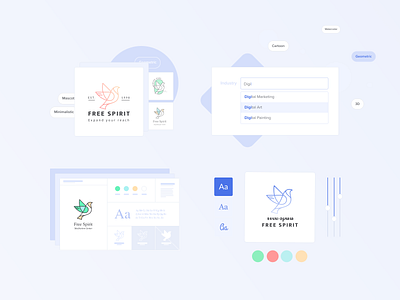 Fiver Logo Maker color components minimal trendy typography ui uiux ux web website