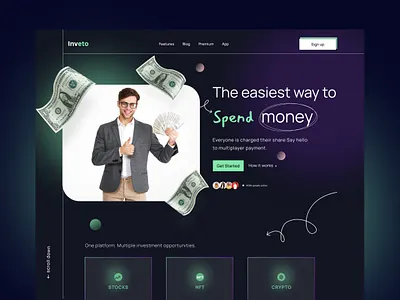 Investment platform: website design business easiest way eye catching website finance fintech funding homepage invest investment website investments landing landing page platform saas service spend money ui ui design uiux website