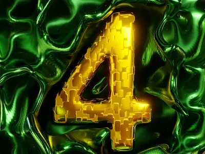 4 - 36 Days of Type 2020 36 days of type 3d abstract blender cycles geometry glow procedural reflective type