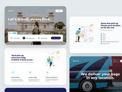 Bag Travel Service app card dashboard design dribbble flat illustration travel ui ux web web design website