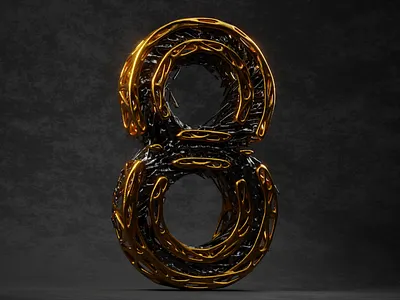 8 - 36 Days of Type 2020 36 days of type 3d abstract blender cycles geometry procedural reflective type type art