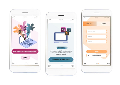 ON BOARDING adobe xd illustration