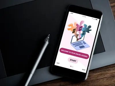 ON BOARDING SMARTPHONE adobe xd illustration