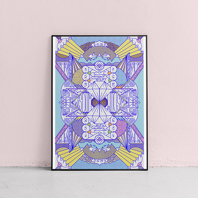 Wisdom colour flat gold graphic design illustration pastel photoshop poster screenprint symmetry typography