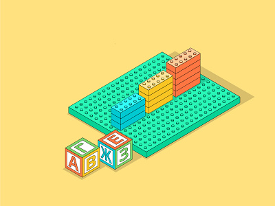 Lego graphic illustration illustrator isometric minimal vector vector illustration web website