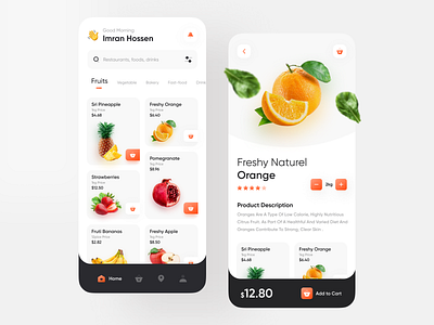 Groceries Shopping Mobile App 2020 trend 2020 ui trends app design app ui e commerce ecommerce app food and drink food app food delivery food delivery app food design fruit groceries grocery app grocery store imran ios app design minimal online shop user experience