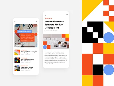 TestFort Geometric Blog Branding article bauhaus blog branding branding and identity flat geometric geometric design geometry illustration illustrations illustrations wallpaper it company minimal qa responsive test ui uiux ux