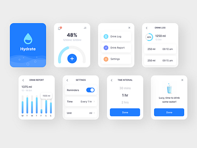 Hydration app for apple watch adobexd apple watch apple watch design health health app hydrate iwatch app ui ux water water app