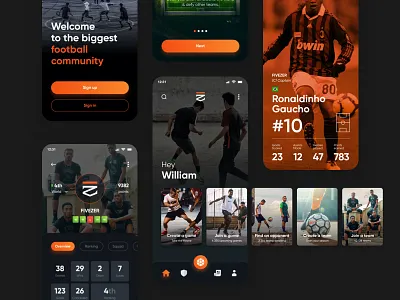 Fivezer art direction coming soon community flat design football geolocation ios app minimalistic profile ranking search search results soccr team uidesign uiux
