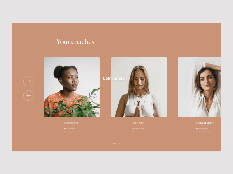 Circle wellness studio web design micro interactions design digital landing minimal minimalist studio ui uidesign ux vector web web design website wellness