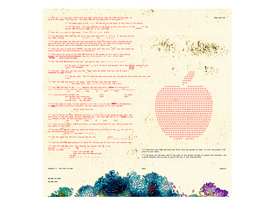 Typographical play with a paragraph from Genesis of Holy Bible adam and eve apple flat design god holy bible illustration illustrator type typogaphy