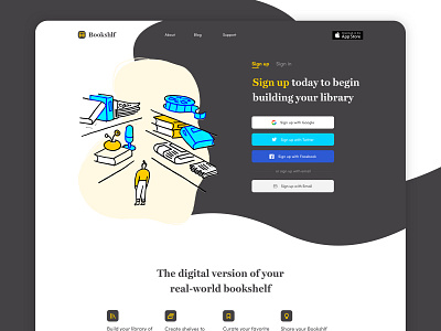 UI for Web App bookshelf library social ui ux design ui design web app