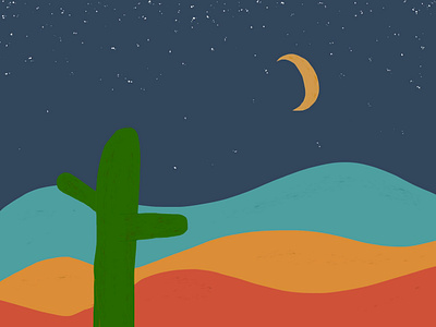 Desert Night desert digital art illustration new mexico procreate southwest