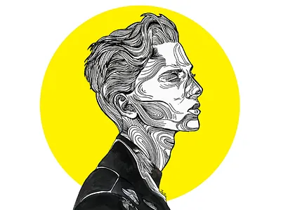 Graphic portrait art graphic art line art lines men portrait monochrome portrait fashionart