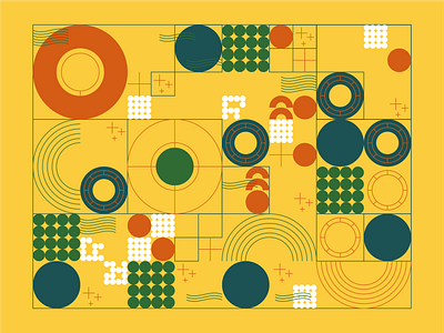 Geometric Entities ai autumn circles clean design fall futuristic grid grid layout illustrator layout orange palette random rich simple vector