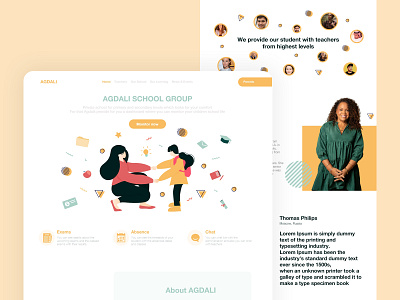 School Landing Page app landing page concept flat illustration landing page design product landing page ui design user experience user interface ux design website design