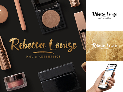 Rebecca Louise PMU Logo Design 💄 beauty beauty logo brand identity branding design feminine illustrator local business logo logo designer makeup artist minimal modern logo mua permanent makeup artist redesign vector