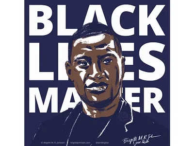 George Floyd art black lives matter digital art digital illustration illustration limited colour palette limited colours portrait portrait art portrait illustration