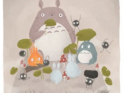 Ghibli illustration cartoon character digital illustration fan art ghibli illustration my neighbor totoro totoro