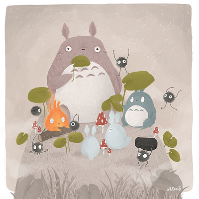 Ghibli illustration cartoon character digital illustration fan art ghibli illustration my neighbor totoro totoro