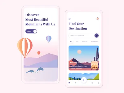 Travel App UI 2020 trend adventure android destinations illustration ios mobile app mobile design popular travel app typography ui ui kit ux