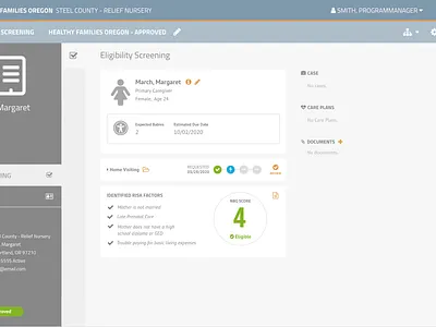SCREENING REVIEW & ASSIGNMENT / ENGAGEMENT / ENROLLMENT design ui ux web app design