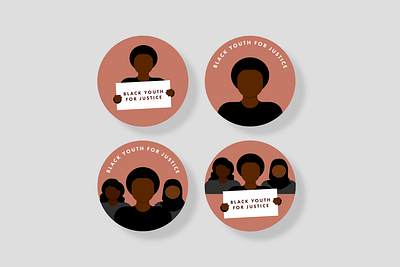 Black Youth For Justice (Branding) black lives matter brand branding buttons design identity illustration illustrator logos stickers symbol vector