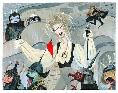 Labyrinth animation art art bowie character design color goblins gouache henson illustration jareth labyrinth painting