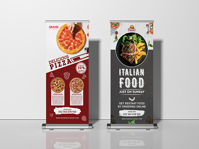 Restaurant Roll Up Banner Design 2020 adobe illustrator backdrop banner banner ads banner advertising banner design billboard billboard mockup branding pop up banner pull up banner retractable banner roll up banner rollup rollup banner social media design web banner web banners x stand banner