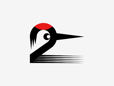 Crane for "Number 2" animal bird crane geometric geometry illustration logo mark modern nature symbol timeless