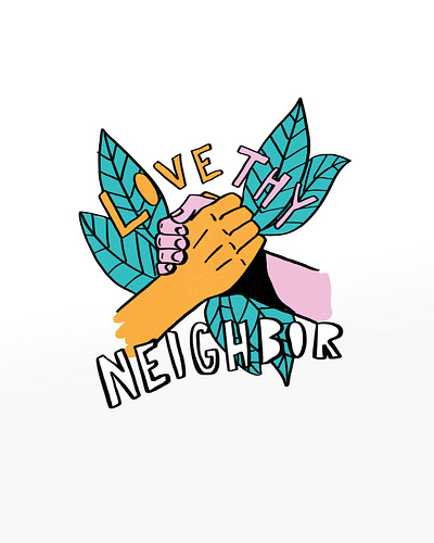 Love Thy Neighbor handshake love neighbor procreate