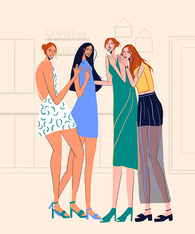 Friendship best friends character curly design digital fashion friend hair illustration joy person