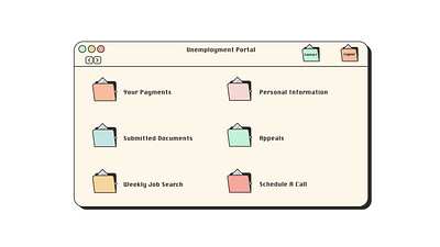 Retro Unemployment Website Portal branding design illustration mac retro web design webdesign website website design