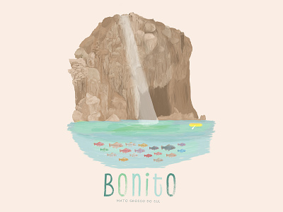 Bonito Illustration bonito brazil brazilian cave city city illustration graphic design illustration photoshop vector