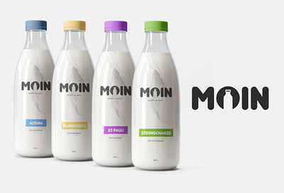 Moin - no Milk, no sorry. branding design icon logo minimal typography vector