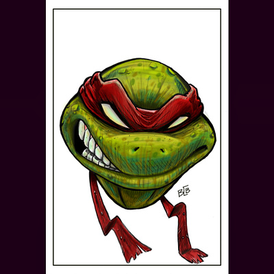 Raph Portrait comic art digital art fan art green portrait raphael red tmnt turtles