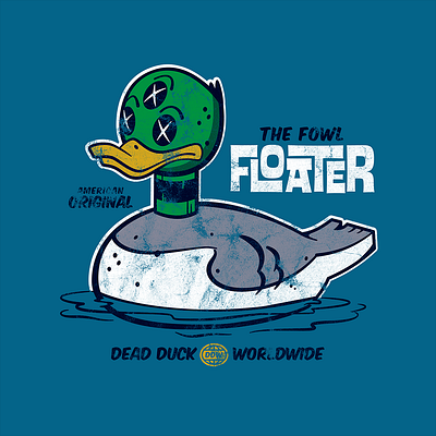 Fowl Floater Design cartoon dead duck float illustration mallard