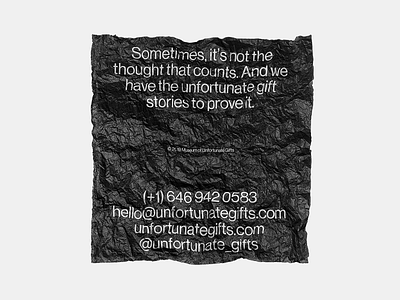 Museum of Unfortunate Gifts Tissue Poster branding creativity design gift logo museum tissue typography unfortunate