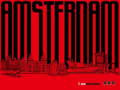 Amsterdam - Tourist Attractions illustration vector