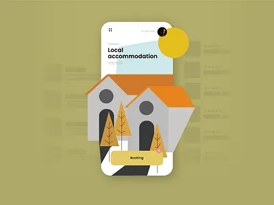 Local Accommodation design flat illustration ui ux