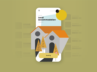 Local Accommodation design flat illustration ui ux