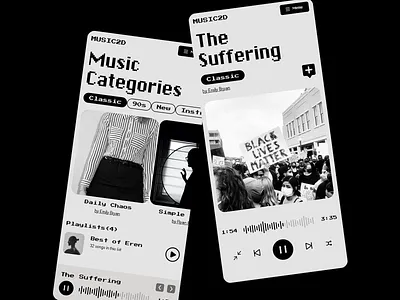 Music App Design album album art album cover app app design apple music audio audio app band music music app music app ui kit music player music ui kit player playlist podcast retro spotify ui kit